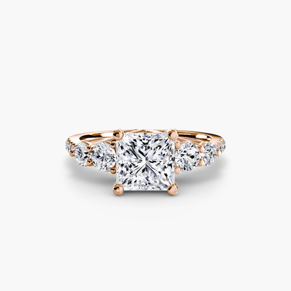 Five Stone Ring with Pavé Band